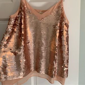 Rose gold sequin cami - size 8